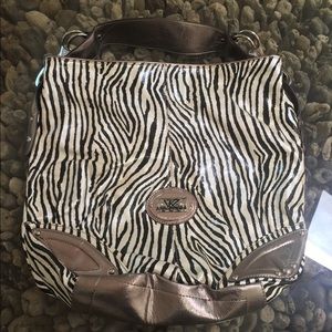 KATHY VAN ZEELAND  zebra print bag.